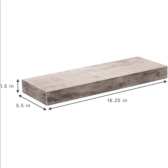 Sorbus ‘rustic wood look’. 3 piece floating shelf with hardware. - Picture 4 of 5